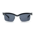 Aerodynamic Streamline Plastic Half Rim Rimless Rectangle Fashion Sunglasses
