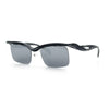 Aerodynamic Streamline Plastic Half Rim Rimless Rectangle Fashion Sunglasses