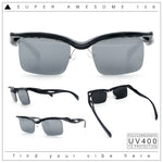 Aerodynamic Streamline Plastic Half Rim Rimless Rectangle Fashion Sunglasses