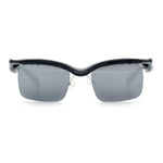Aerodynamic Streamline Plastic Half Rim Rimless Rectangle Fashion Sunglasses