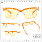 Aerodynamic Streamline Plastic Half Rim Rimless Rectangle Fashion Sunglasses