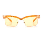 Aerodynamic Streamline Plastic Half Rim Rimless Rectangle Fashion Sunglasses