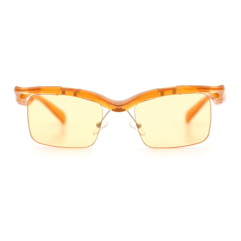 Aerodynamic Streamline Plastic Half Rim Rimless Rectangle Fashion Sunglasses