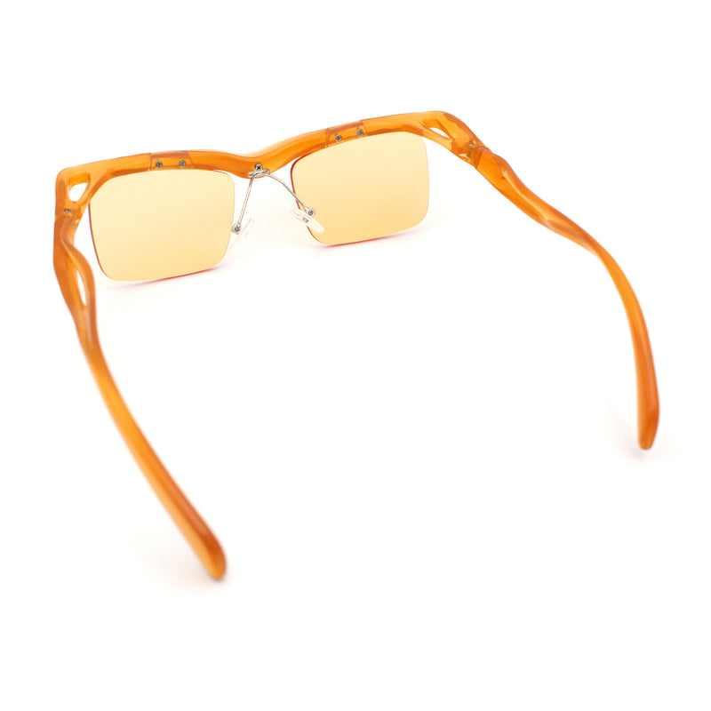 Aerodynamic Streamline Plastic Half Rim Rimless Rectangle Fashion Sunglasses