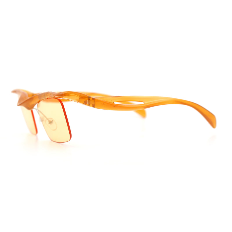 Aerodynamic Streamline Plastic Half Rim Rimless Rectangle Fashion Sunglasses
