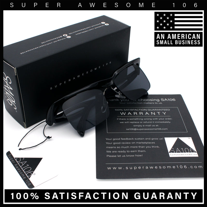 Aerodynamic Streamline Plastic Half Rim Rimless Rectangle Fashion Sunglasses
