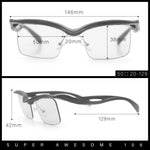 Aerodynamic Streamline Plastic Half Rim Rimless Rectangle Fashion Sunglasses
