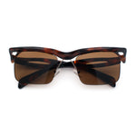 Aerodynamic Streamline Plastic Half Rim Rimless Rectangle Fashion Sunglasses