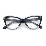 Womens 2-tone Color Design Horn Rim Cat Eye Clear Lens Fashion Eyeglasses