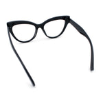 Womens 2-tone Color Design Horn Rim Cat Eye Clear Lens Fashion Eyeglasses