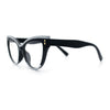 Womens 2-tone Color Design Horn Rim Cat Eye Clear Lens Fashion Eyeglasses
