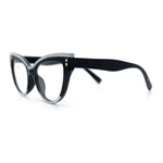Womens 2-tone Color Design Horn Rim Cat Eye Clear Lens Fashion Eyeglasses