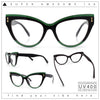 Womens 2-tone Color Design Horn Rim Cat Eye Clear Lens Fashion Eyeglasses