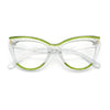 Womens 2-tone Color Design Horn Rim Cat Eye Clear Lens Fashion Eyeglasses