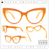 Womens 2-tone Color Design Horn Rim Cat Eye Clear Lens Fashion Eyeglasses