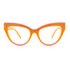 Womens 2-tone Color Design Horn Rim Cat Eye Clear Lens Fashion Eyeglasses