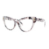 Womens 2-tone Color Design Horn Rim Cat Eye Clear Lens Fashion Eyeglasses