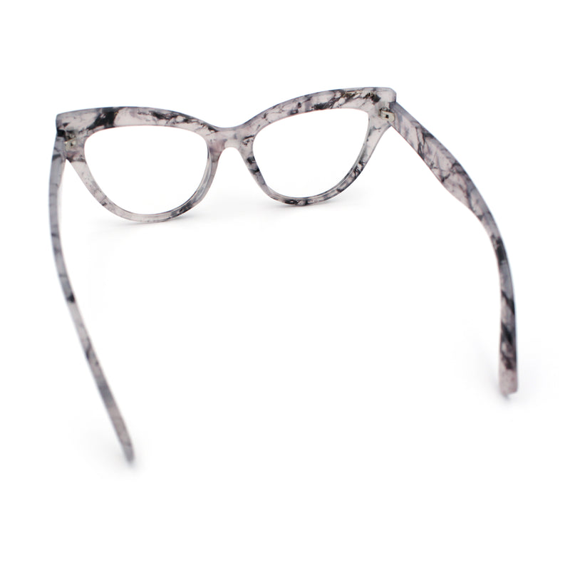 Womens 2-tone Color Design Horn Rim Cat Eye Clear Lens Fashion Eyeglasses
