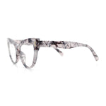 Womens 2-tone Color Design Horn Rim Cat Eye Clear Lens Fashion Eyeglasses