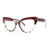 Womens 2-tone Color Design Horn Rim Cat Eye Clear Lens Fashion Eyeglasses