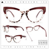 Womens 2-tone Color Design Horn Rim Cat Eye Clear Lens Fashion Eyeglasses