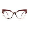 Womens 2-tone Color Design Horn Rim Cat Eye Clear Lens Fashion Eyeglasses
