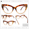 Womens 2-tone Color Design Horn Rim Cat Eye Clear Lens Fashion Eyeglasses