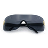 Rimless Shield Wrap Around Y2K Super Sleek Plastic Arm Sunglasses