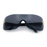 Rimless Shield Wrap Around Y2K Super Sleek Plastic Arm Sunglasses