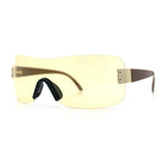 Rimless Shield Wrap Around Y2K Super Sleek Plastic Arm Sunglasses