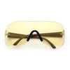 Rimless Shield Wrap Around Y2K Super Sleek Plastic Arm Sunglasses