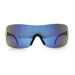 Rimless Shield Wrap Around Y2K Super Sleek Plastic Arm Sunglasses