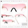 Rimless Shield Wrap Around Y2K Super Sleek Plastic Arm Sunglasses