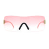 Rimless Shield Wrap Around Y2K Super Sleek Plastic Arm Sunglasses