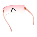 Rimless Shield Wrap Around Y2K Super Sleek Plastic Arm Sunglasses