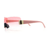 Rimless Shield Wrap Around Y2K Super Sleek Plastic Arm Sunglasses