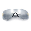 Rimless Shield Wrap Around Y2K Super Sleek Plastic Arm Sunglasses