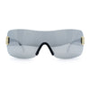 Rimless Shield Wrap Around Y2K Super Sleek Plastic Arm Sunglasses
