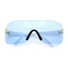 Rimless Shield Wrap Around Y2K Super Sleek Plastic Arm Sunglasses