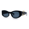 Womens Cheetah Emblem Classic Mod Fashion Thick Plastic Oval Sunglasses