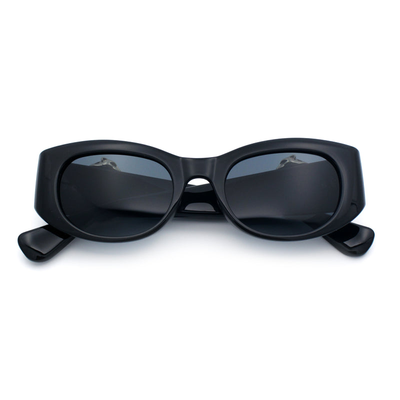 Womens Cheetah Emblem Classic Mod Fashion Thick Plastic Oval Sunglasses