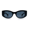 Womens Cheetah Emblem Classic Mod Fashion Thick Plastic Oval Sunglasses
