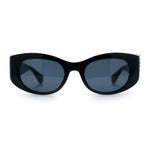 Womens Cheetah Emblem Classic Mod Fashion Thick Plastic Oval Sunglasses