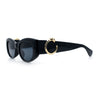 Womens Cheetah Emblem Classic Mod Fashion Thick Plastic Oval Sunglasses