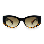 Womens Cheetah Emblem Classic Mod Fashion Thick Plastic Oval Sunglasses