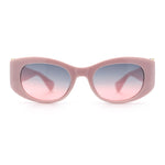 Womens Cheetah Emblem Classic Mod Fashion Thick Plastic Oval Sunglasses