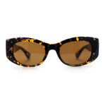Womens Cheetah Emblem Classic Mod Fashion Thick Plastic Oval Sunglasses