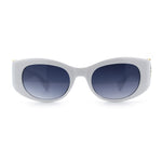 Womens Cheetah Emblem Classic Mod Fashion Thick Plastic Oval Sunglasses
