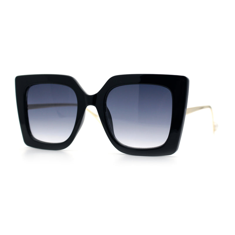 Womens Thick Plastic Oversized Butterfly Chic Minimal Designer Sunglasses