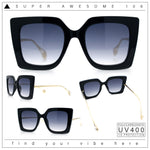 Womens Thick Plastic Oversized Butterfly Chic Minimal Designer Sunglasses
